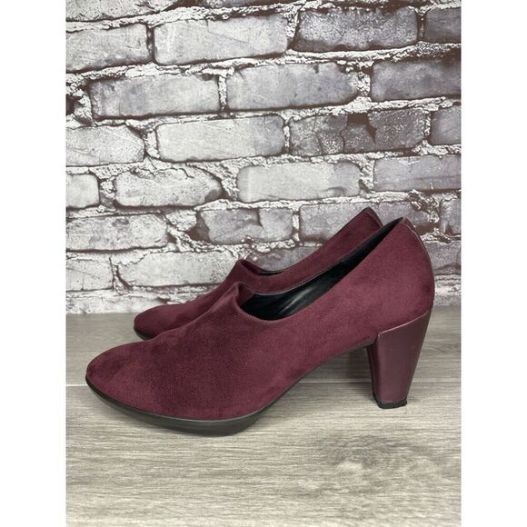 Ecco Danish Design Purple Plum Suede Leather Pumps Heels Women Sz 40EU/9.5M US - Picture 1 of 16